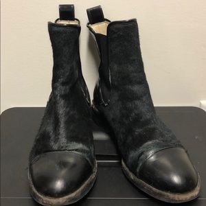 Clarks Black Leather/Calf Hair Chelsea Boots